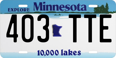 MN license plate 403TTE