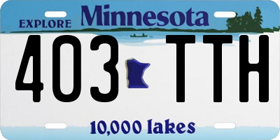 MN license plate 403TTH