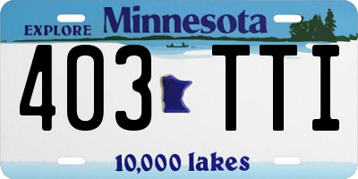 MN license plate 403TTI