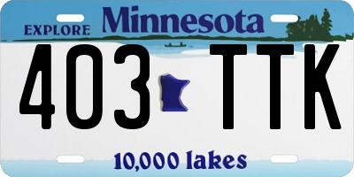 MN license plate 403TTK
