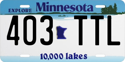 MN license plate 403TTL