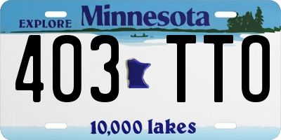 MN license plate 403TTO