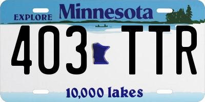 MN license plate 403TTR