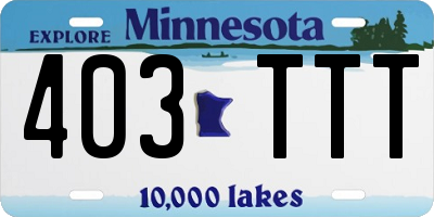 MN license plate 403TTT