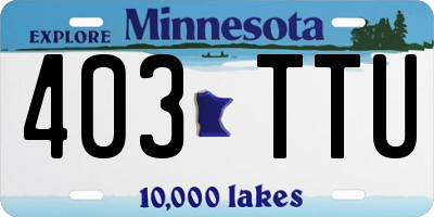 MN license plate 403TTU