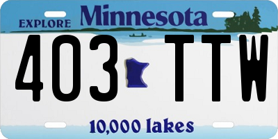 MN license plate 403TTW