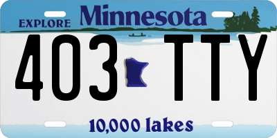 MN license plate 403TTY