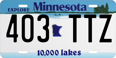 MN license plate 403TTZ