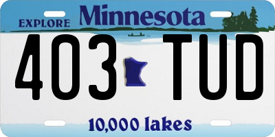 MN license plate 403TUD