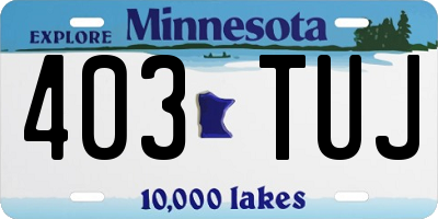 MN license plate 403TUJ
