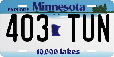 MN license plate 403TUN