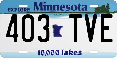 MN license plate 403TVE