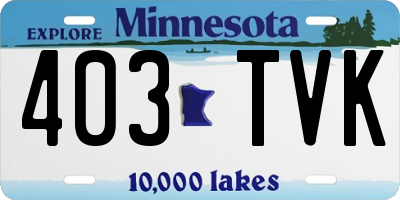 MN license plate 403TVK