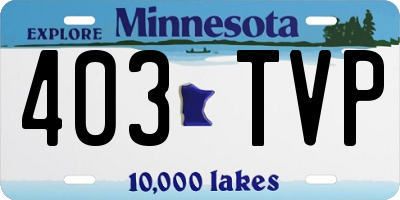 MN license plate 403TVP