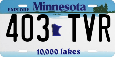 MN license plate 403TVR