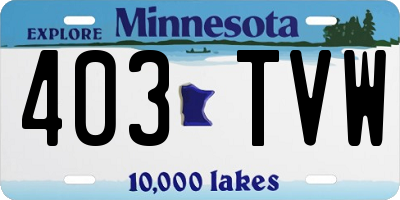 MN license plate 403TVW
