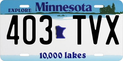 MN license plate 403TVX