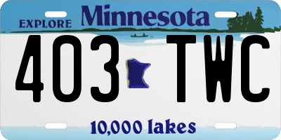 MN license plate 403TWC