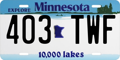 MN license plate 403TWF