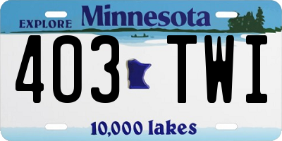 MN license plate 403TWI
