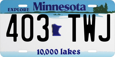 MN license plate 403TWJ