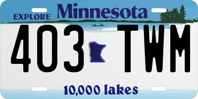 MN license plate 403TWM