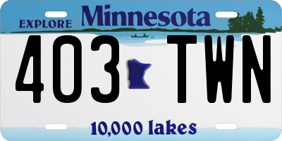 MN license plate 403TWN