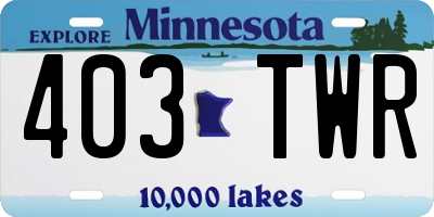 MN license plate 403TWR