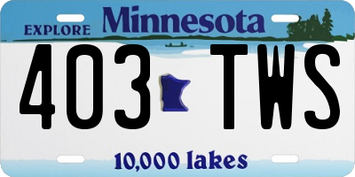 MN license plate 403TWS