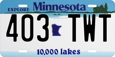 MN license plate 403TWT