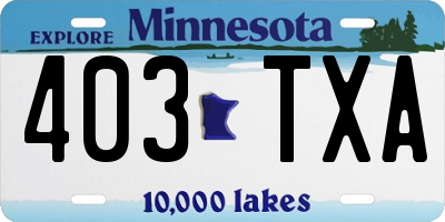 MN license plate 403TXA