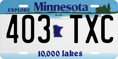 MN license plate 403TXC
