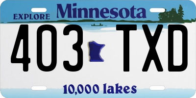 MN license plate 403TXD