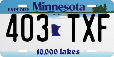 MN license plate 403TXF
