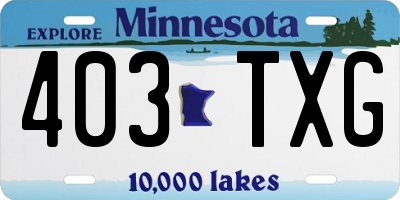 MN license plate 403TXG