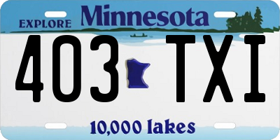 MN license plate 403TXI