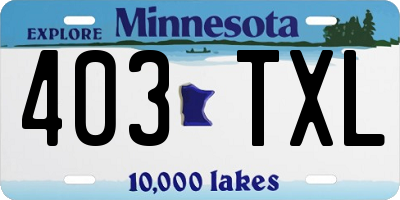 MN license plate 403TXL