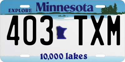 MN license plate 403TXM