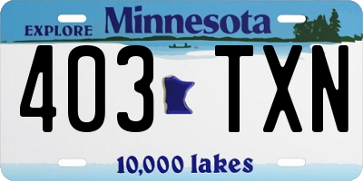 MN license plate 403TXN