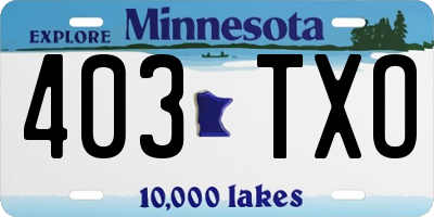 MN license plate 403TXO
