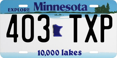 MN license plate 403TXP