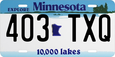 MN license plate 403TXQ