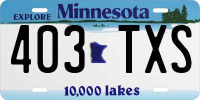 MN license plate 403TXS