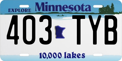 MN license plate 403TYB