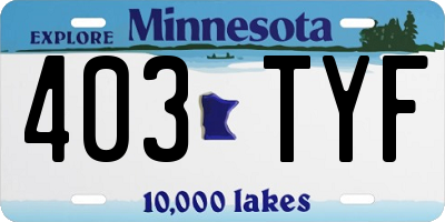 MN license plate 403TYF