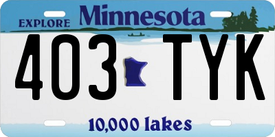 MN license plate 403TYK