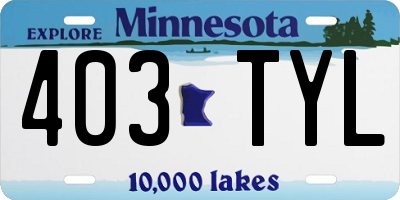 MN license plate 403TYL