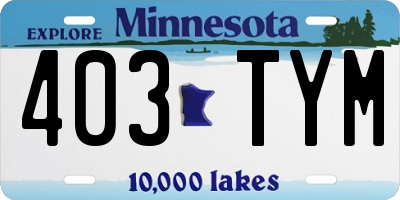 MN license plate 403TYM