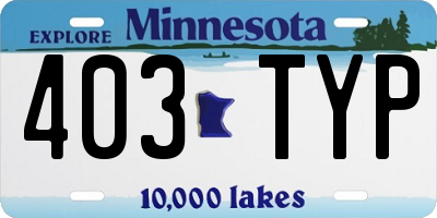 MN license plate 403TYP