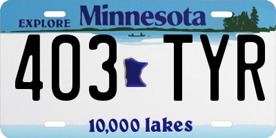 MN license plate 403TYR